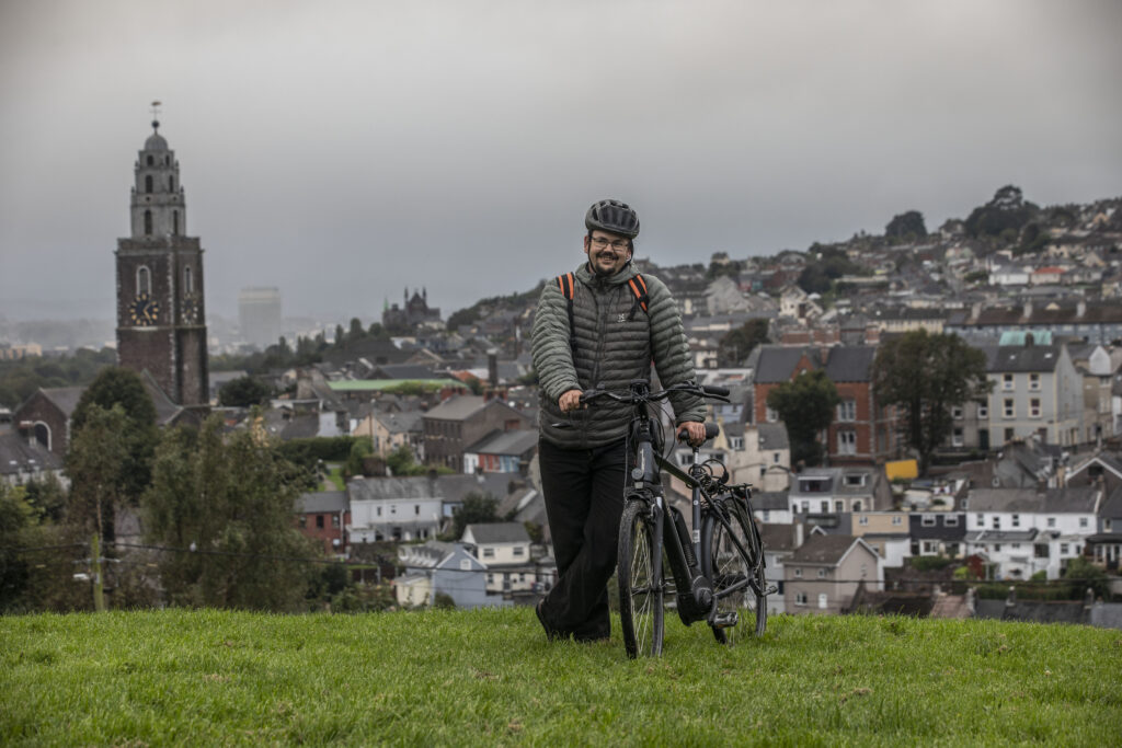 Mats Hedberg of Cork at Bell's Field in Cork with his electric bicycle.
